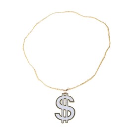 Collier Dollar Doré ou argenté 50 cm modèle - Accessoires  pas cher