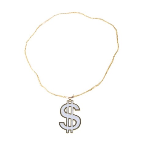 Collier Dollar  Doré ou argenté 50 cm modèle