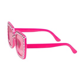 Lunettes rose strass: chic & brillant