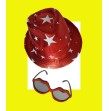 Pack Borsalino rouge & lunettes bouche Pack Borsalino rouge & lunettes bouche