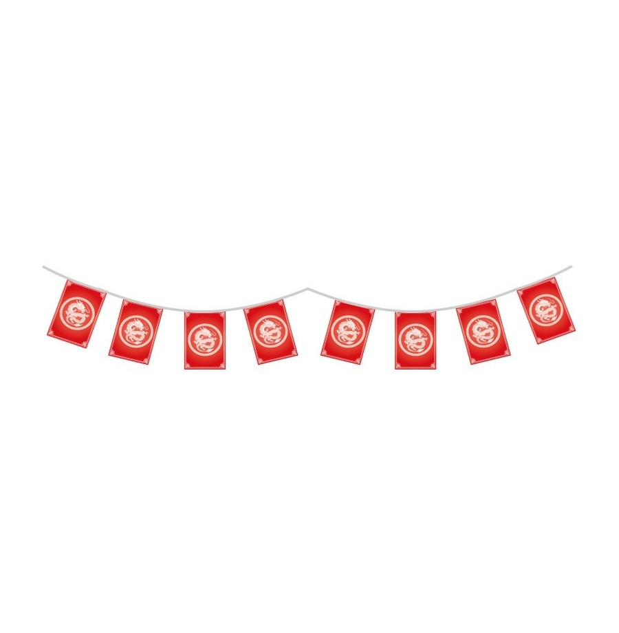 Guirlande  papier chine 5 m 10 fanions
