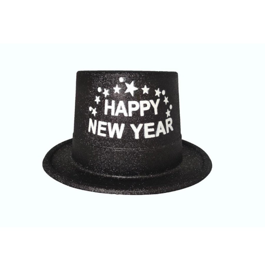 Chapeau Happy New Year Pailleté Noir