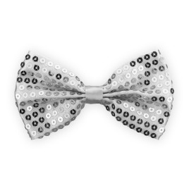 Noeud papillon Argent 11 x 7 cm  sequins