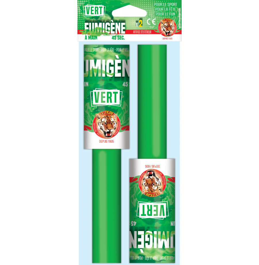 Fumigène à main 45 secondes Vert le lot de 2