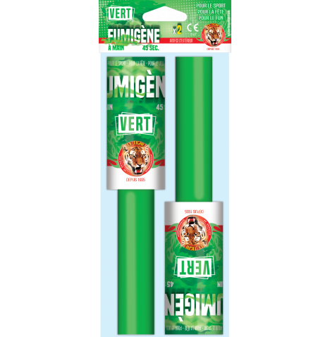 Fumigène à main 45 secondes Vert le lot de 2