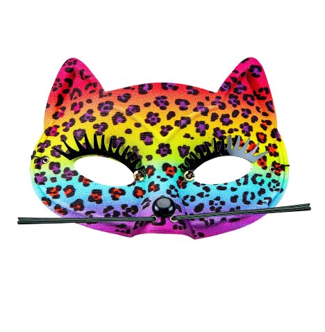 Masque léopard flashy, idéal pour tout événement festif.