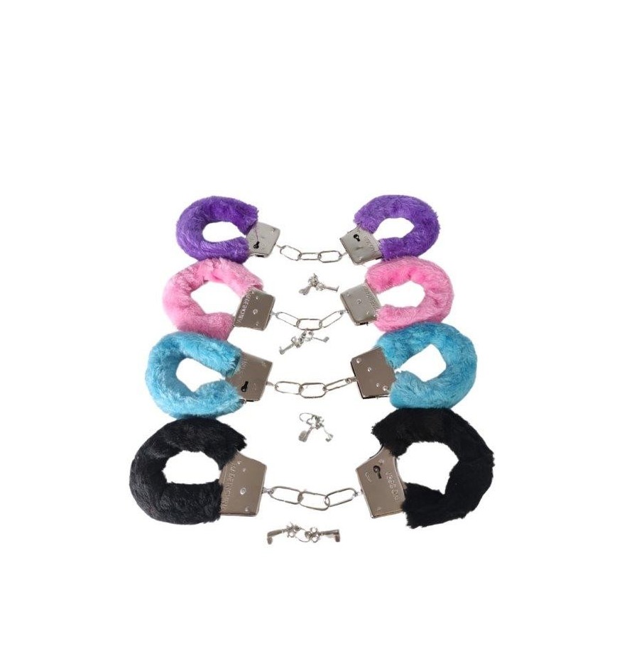 Menottes fourrure couleurs assorties