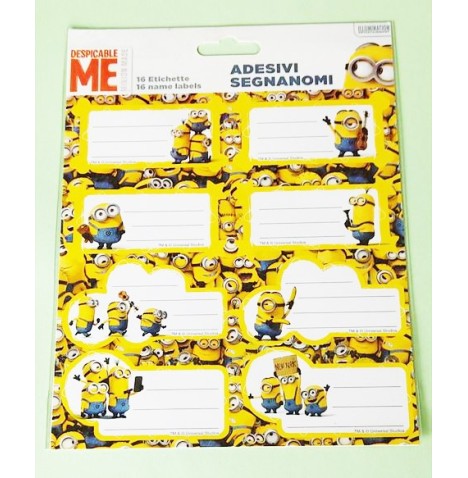 Planche de 16 étiquettes adhésives Les Minions