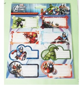 Planche de 16 étiquettes adhésives Avengers