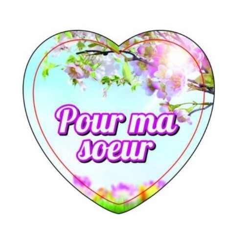 Magnet en verre format coeur (5,5x5,3cm)