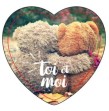 Magnet en verre format coeur (5,5x5,3cm) Magnet en verre format coeur (5,5x5,3cm)