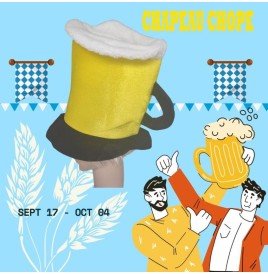 Chapeau chope de bière 🍺 Tissu mousse rigolo & festif