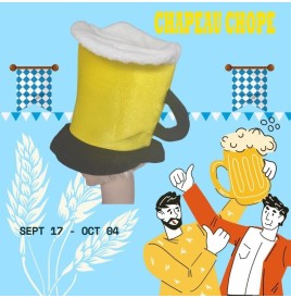 Chapeau chope de bière : l'accessoire pour vos fêtes bavaroises.