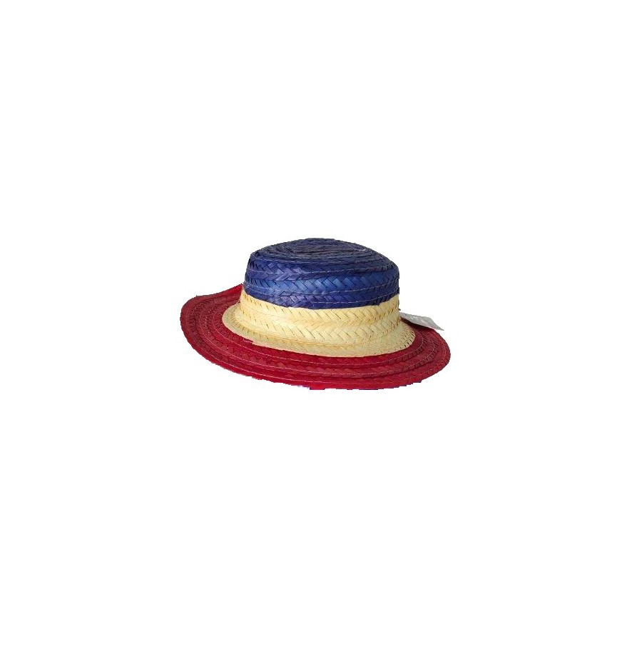Canotier paille Bleu Blanc Rouge