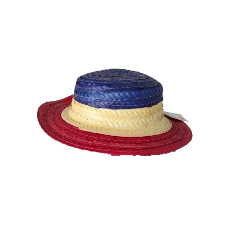 Canotier paille Bleu Blanc Rouge