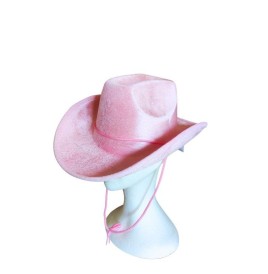 Chapeau cow-girl feutre rose