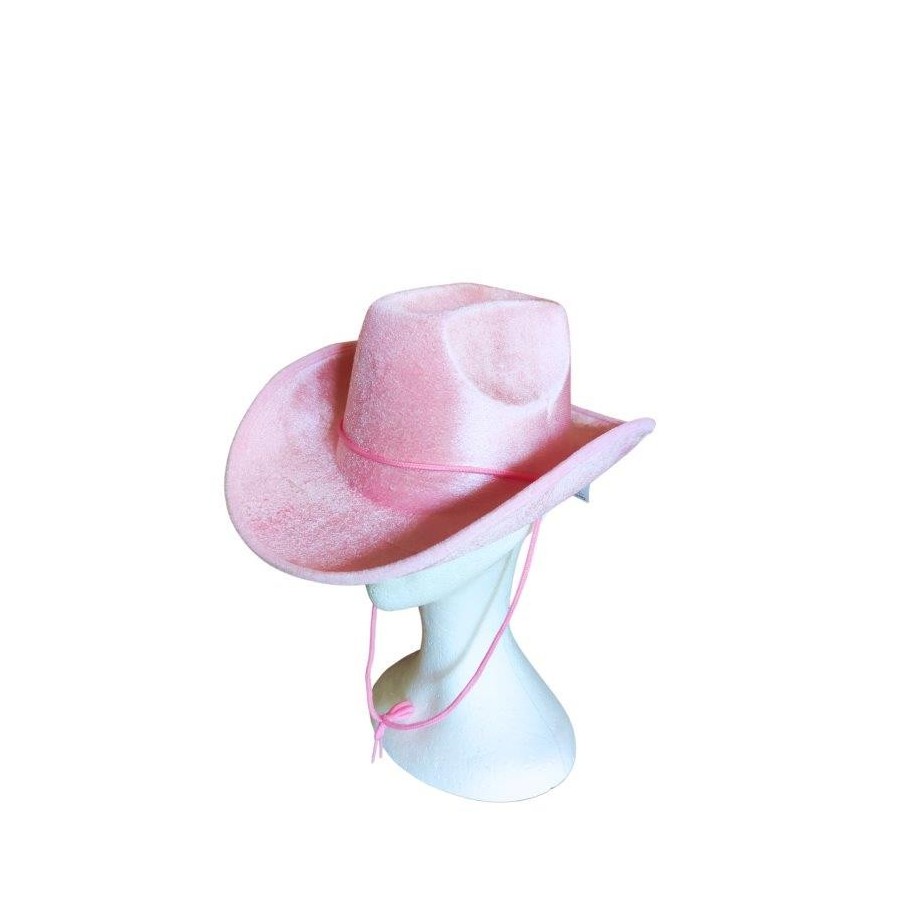 Chapeau cow-girl feutre rose