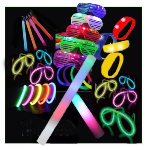 Lot fluo lumineux : accessoires assortis pour briller en soirée.