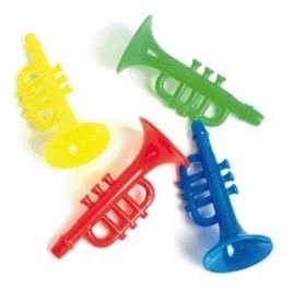 Trompette 8,5 cm couleur assortie - Musique  pas cher