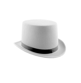 Haut de forme feutrine blanc  H10cm