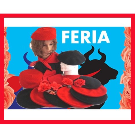 Lot Féria : Bérets et foulards rouge et noir !