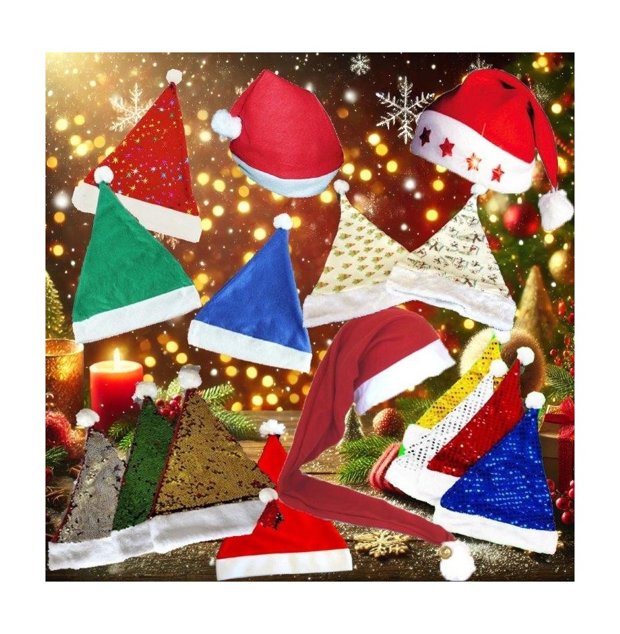 50 Bonnets Noël Assortis