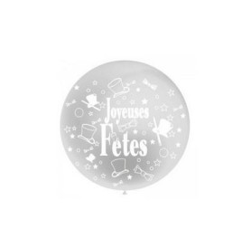 Ballon Géant métallisé "Joyeuses Fêtes" Or