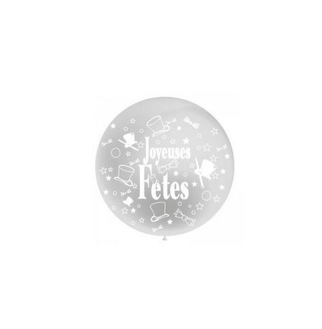 Ballon Géant métallisé "Joyeuses Fêtes" Or