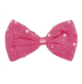 Noeud papillon Argent 11 x 7 cm  sequins