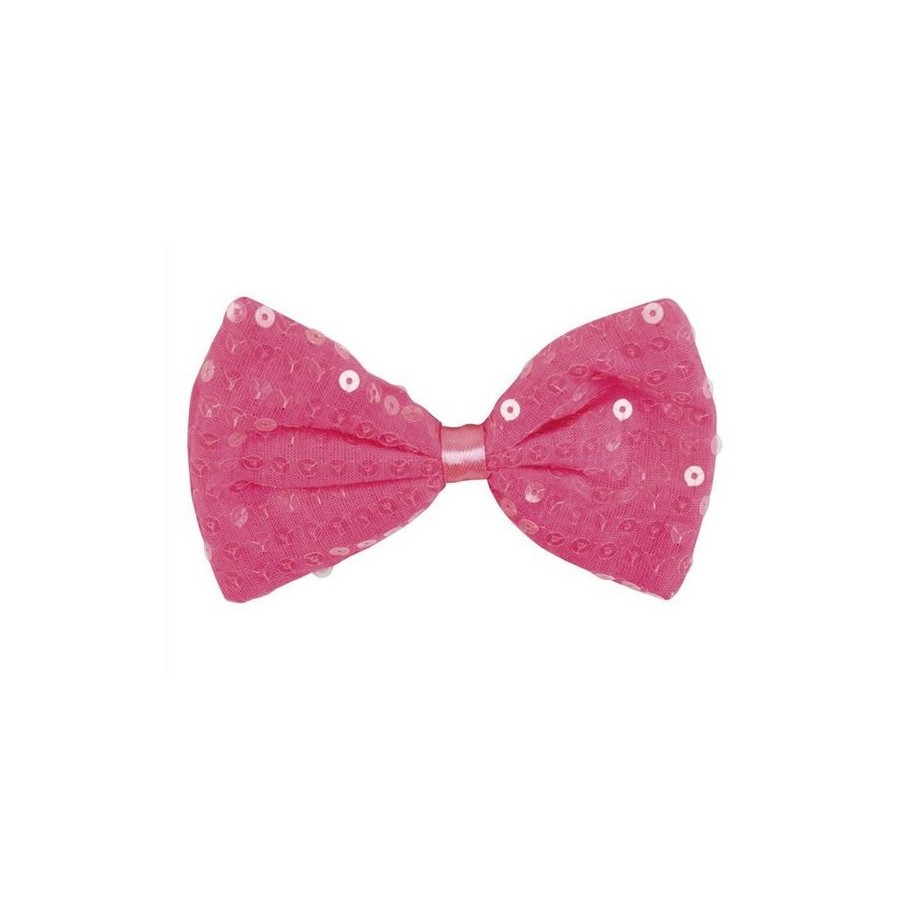 Noeud papillon Argent 11 x 7 cm  sequins