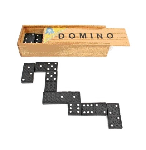 Dominos coffret bois 15 x 5 x3 - Jeux bois  pas cher