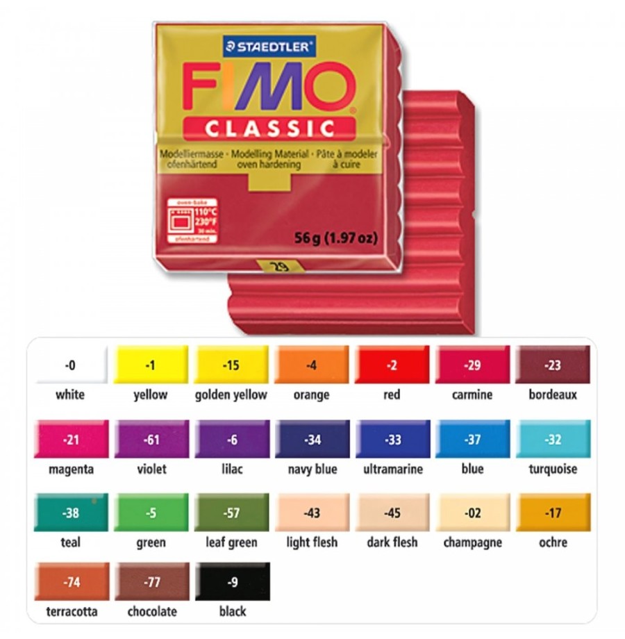 Pâte à cuire Fimo Classic blanc 56g