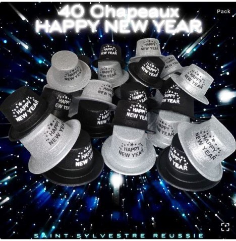 Lot HAPPY NEW YEAR  (40 chapeaux) - Jour de l'An  pas cher