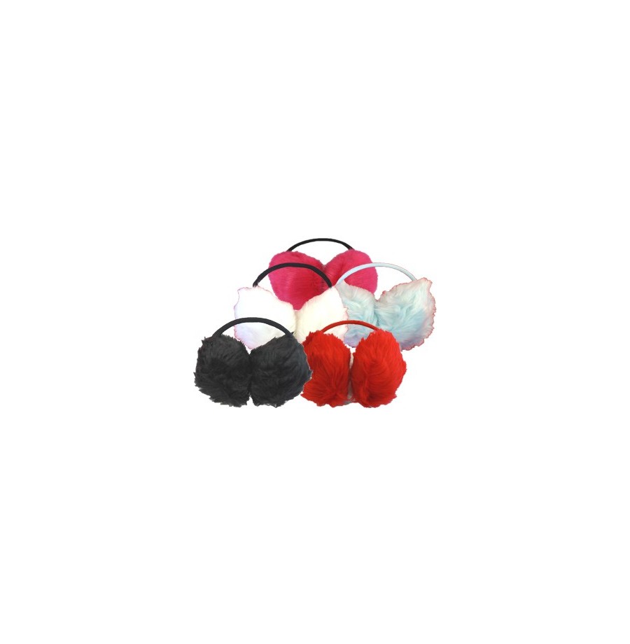 Cache oreille en fourrure rose