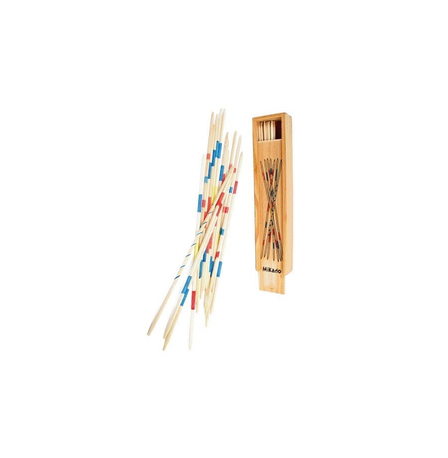 Jeu mikado en bois avec étui 19.5 x 2.5 x 4.5 cm