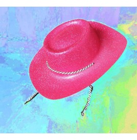 Chapeau cow boy pailleté Argent