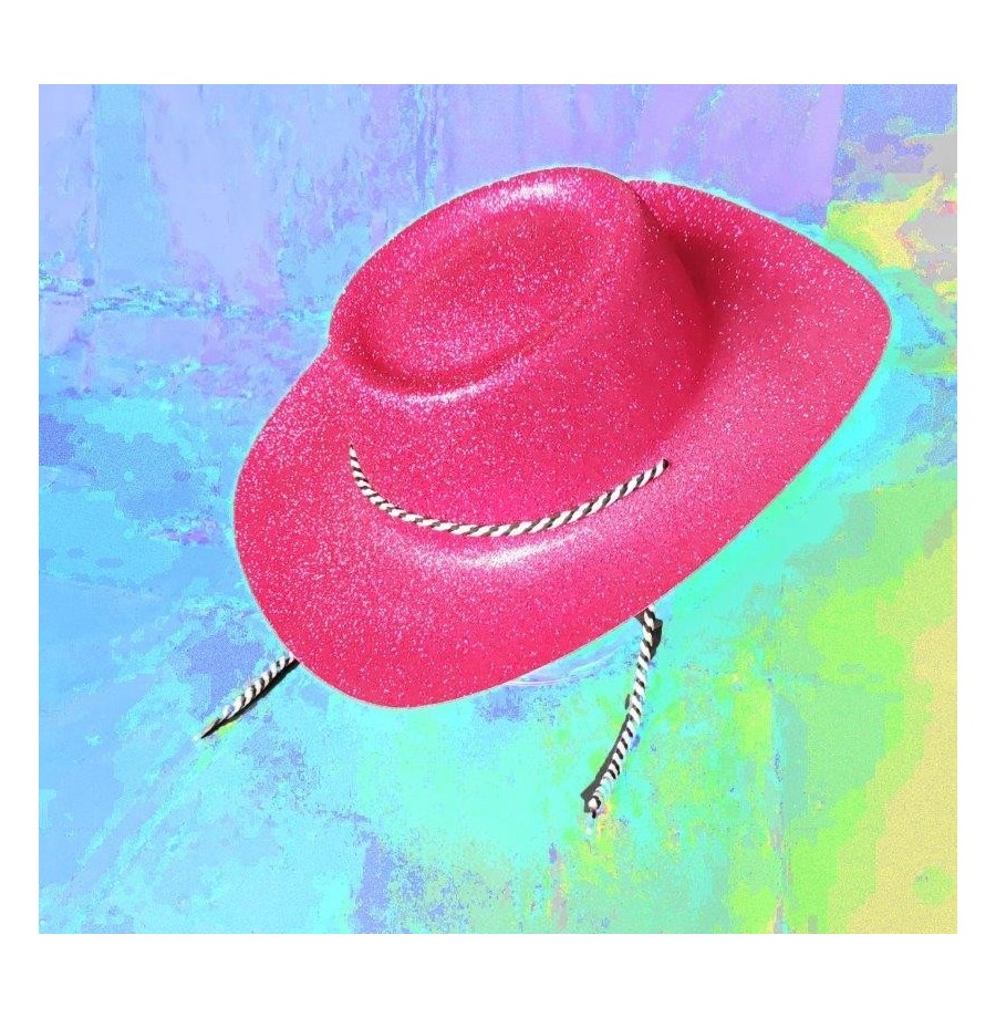 Chapeau Cowboy Pailleté Argent