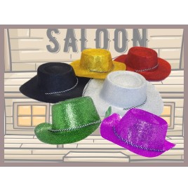 Chapeau cow boy pailleté Argent