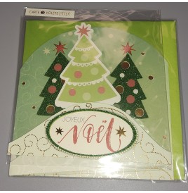 Carte de voeux + enveloppe 15 x 15 cm " Joyeux Noël " 53 Modèles aux choix