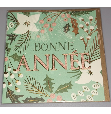 Cartes de voeux + enveloppe 15 x 15 cm " Bonne Année" 32 modèles aux choix