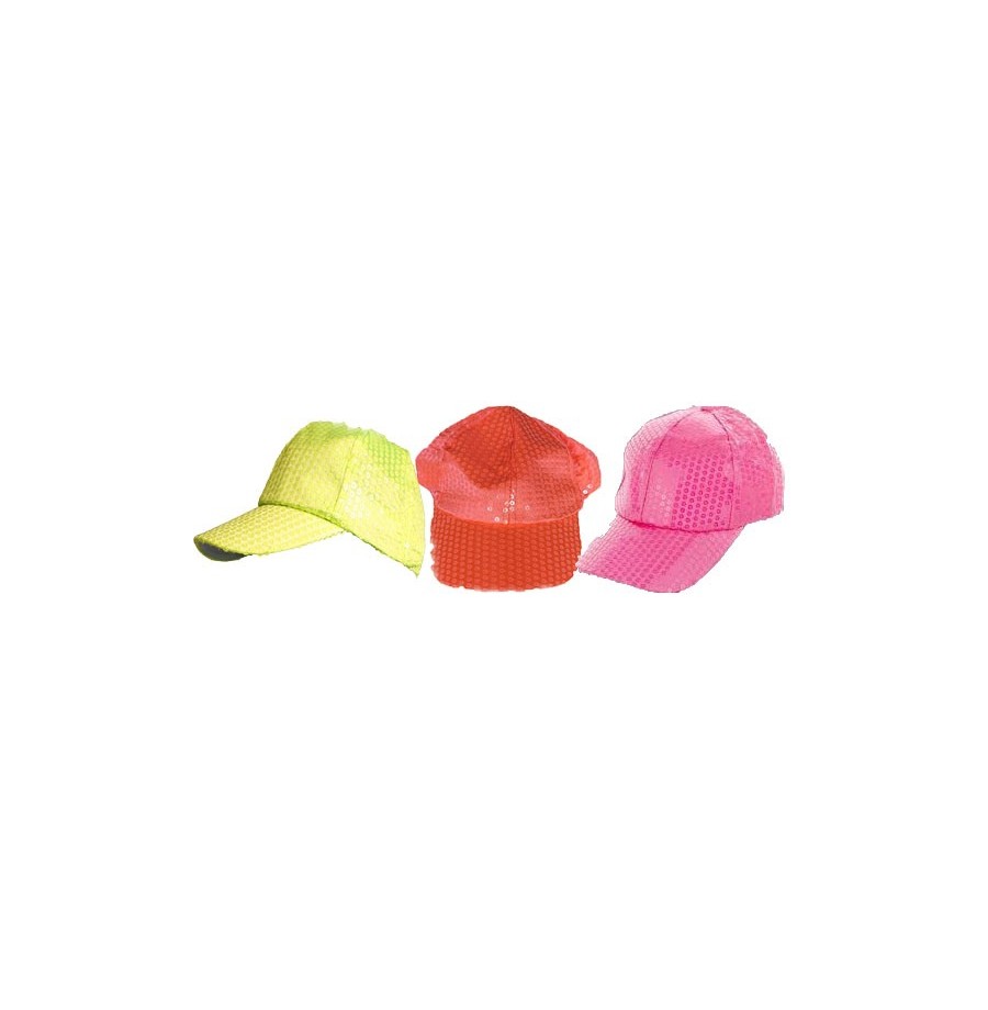 Casquette fluo Jaune avec sequin