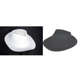 Chapeau Al-Capone pvc aspect feutrine - Chapeaux  pas cher