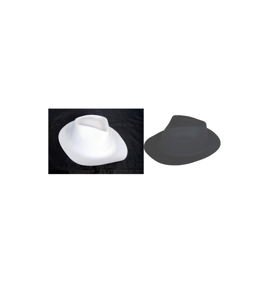 Chapeau Al-Capone pvc aspect feutrine Blanc