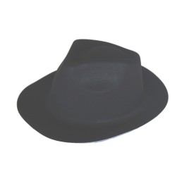 Chapeau Al-Capone pvc aspect feutrine Blanc