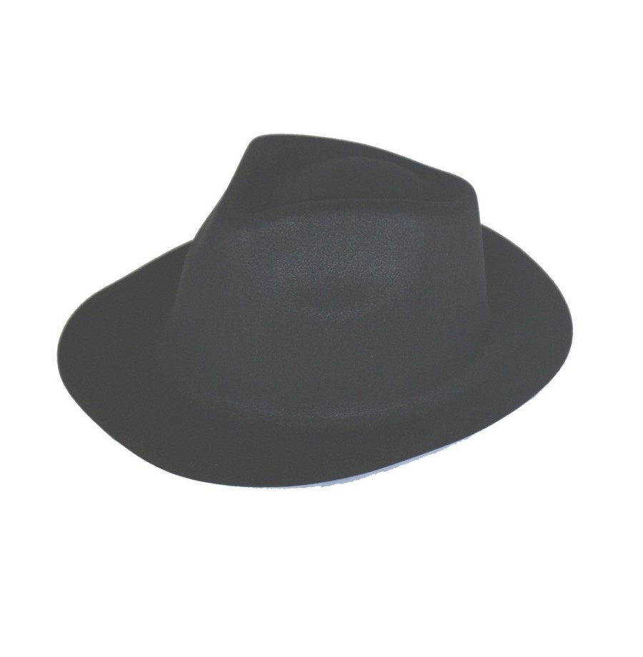 Chapeau Al-Capone pvc aspect feutrine Blanc