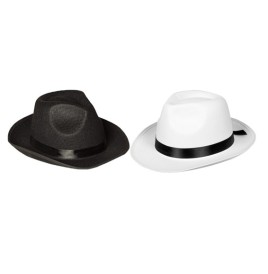 Borsalino blanc en feutre avec bandeau noir