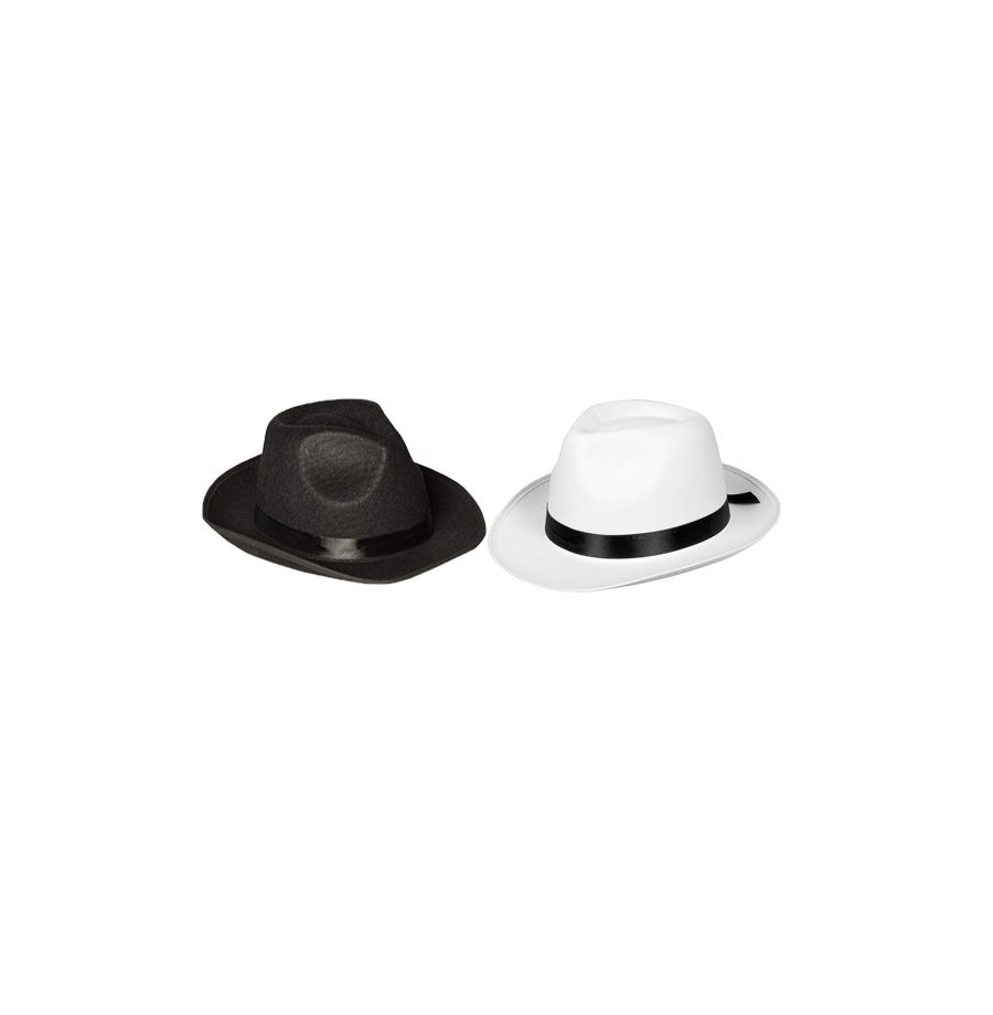 Borsalino blanc en feutre avec bandeau noir