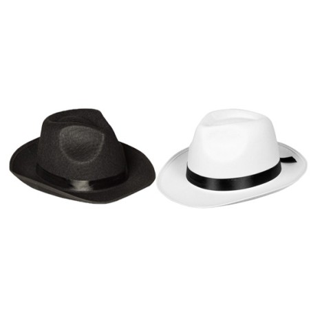 Borsalino blanc en feutre avec bandeau noir