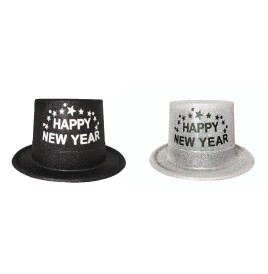 Chapeau Happy New Year Pailleté Noir