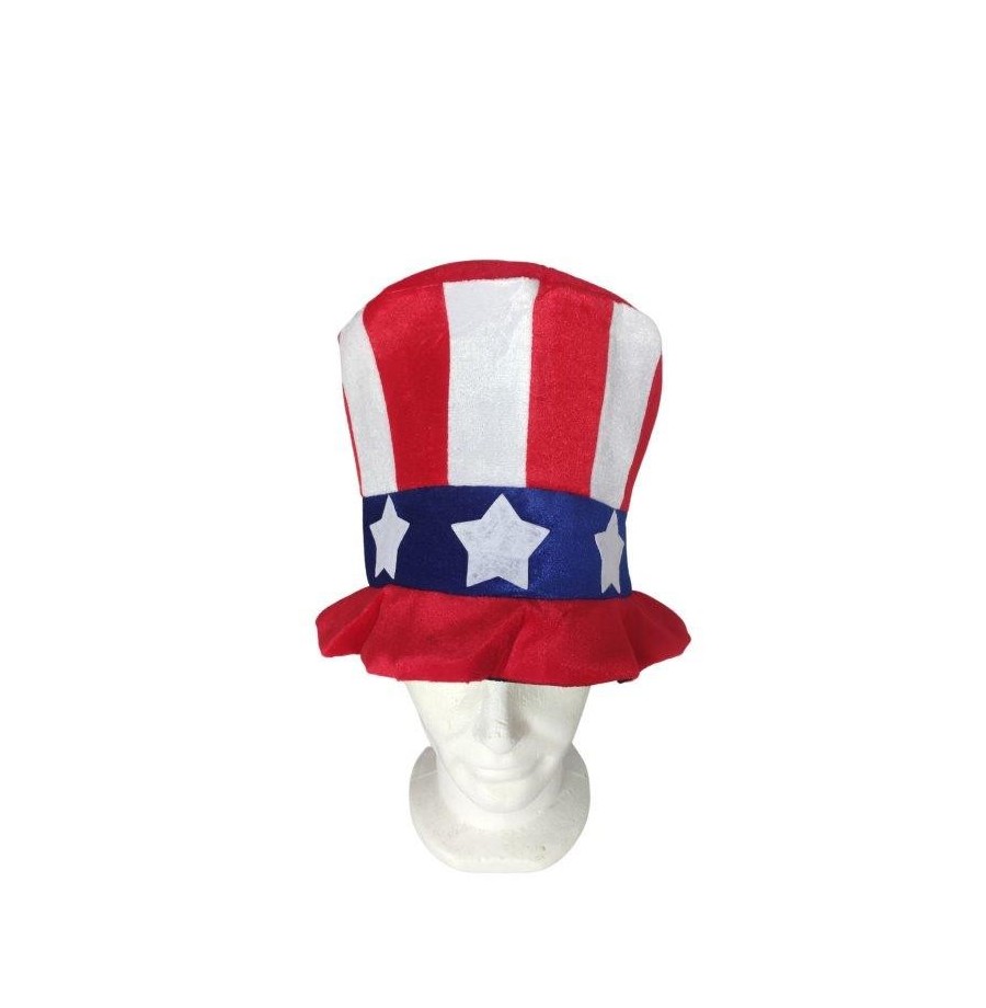 Chapeau Haut de forme USA tissu luxe